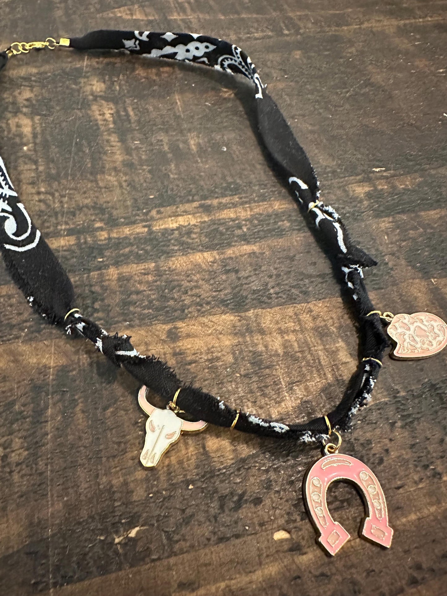 Pink Cowgirl Hat Charm Necklace