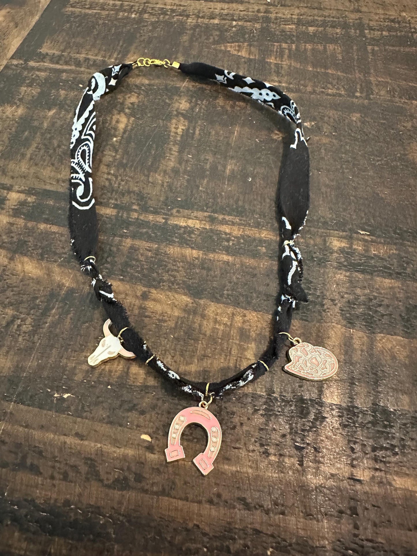 Pink Cowgirl Hat Charm Necklace