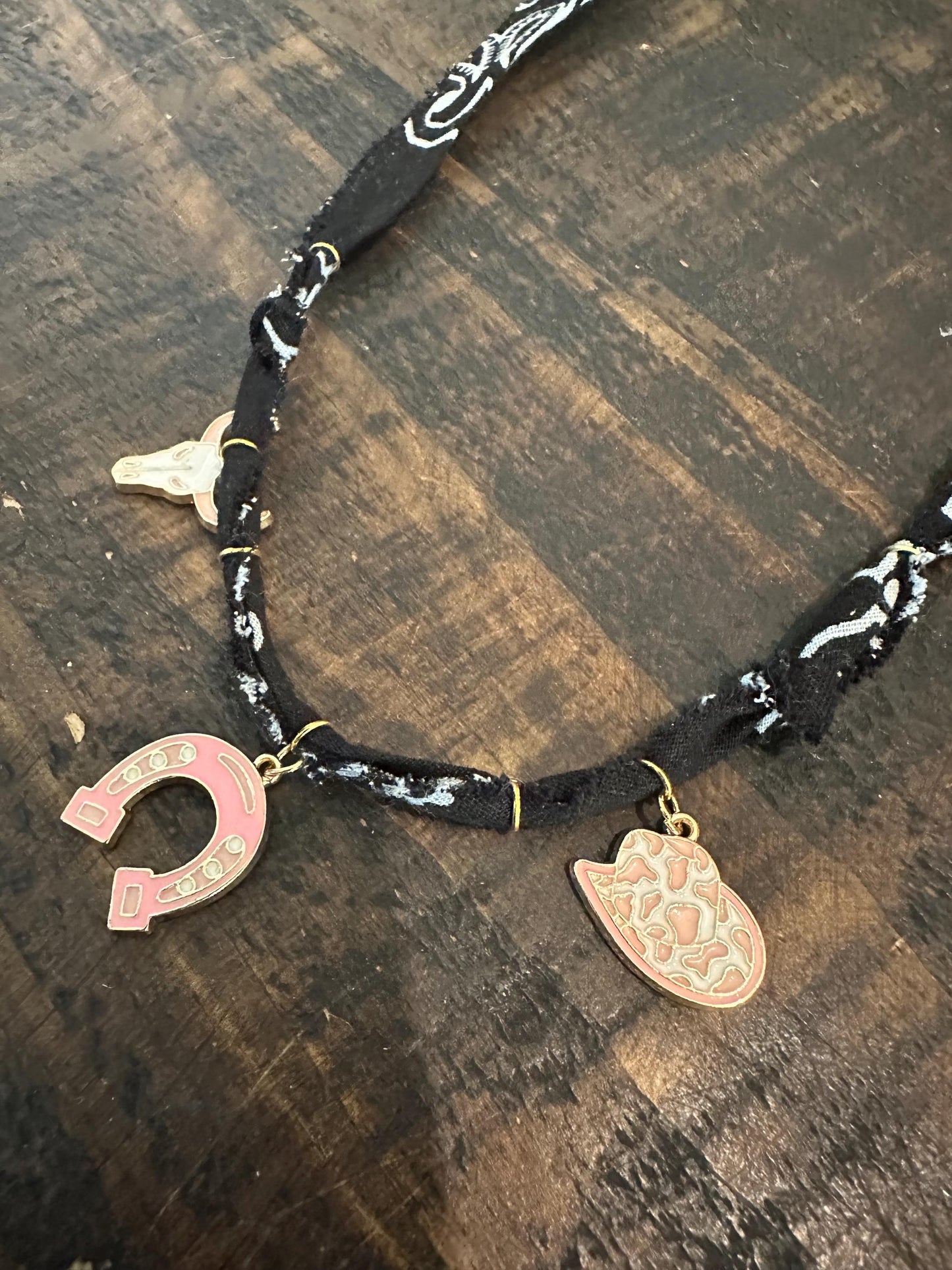Pink Cowgirl Hat Charm Necklace