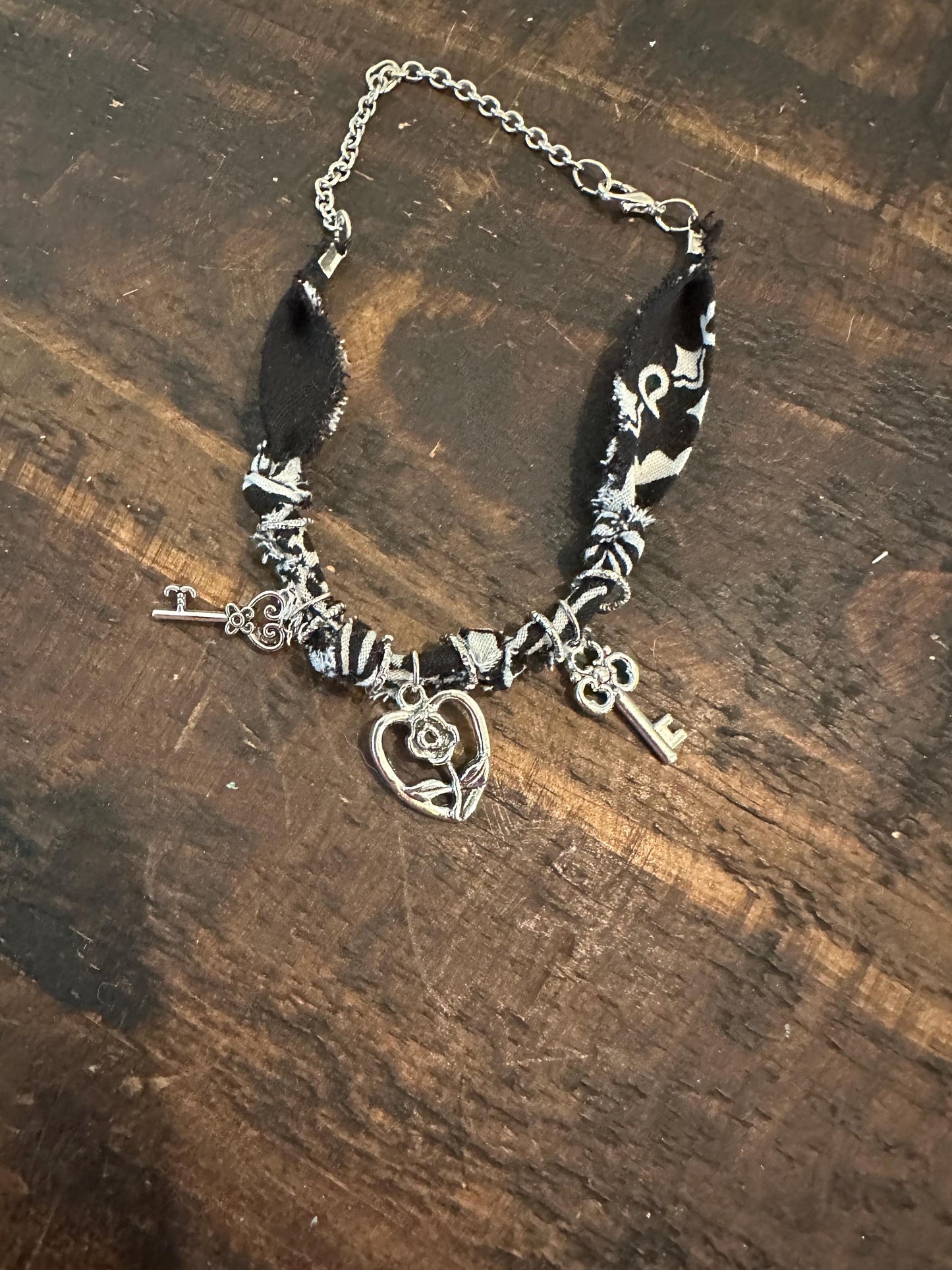 Rose Heart Charm Bracelet