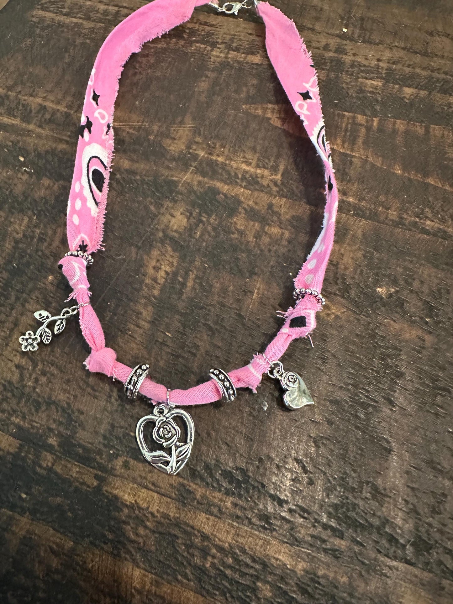 Rose Heart Charm Necklace