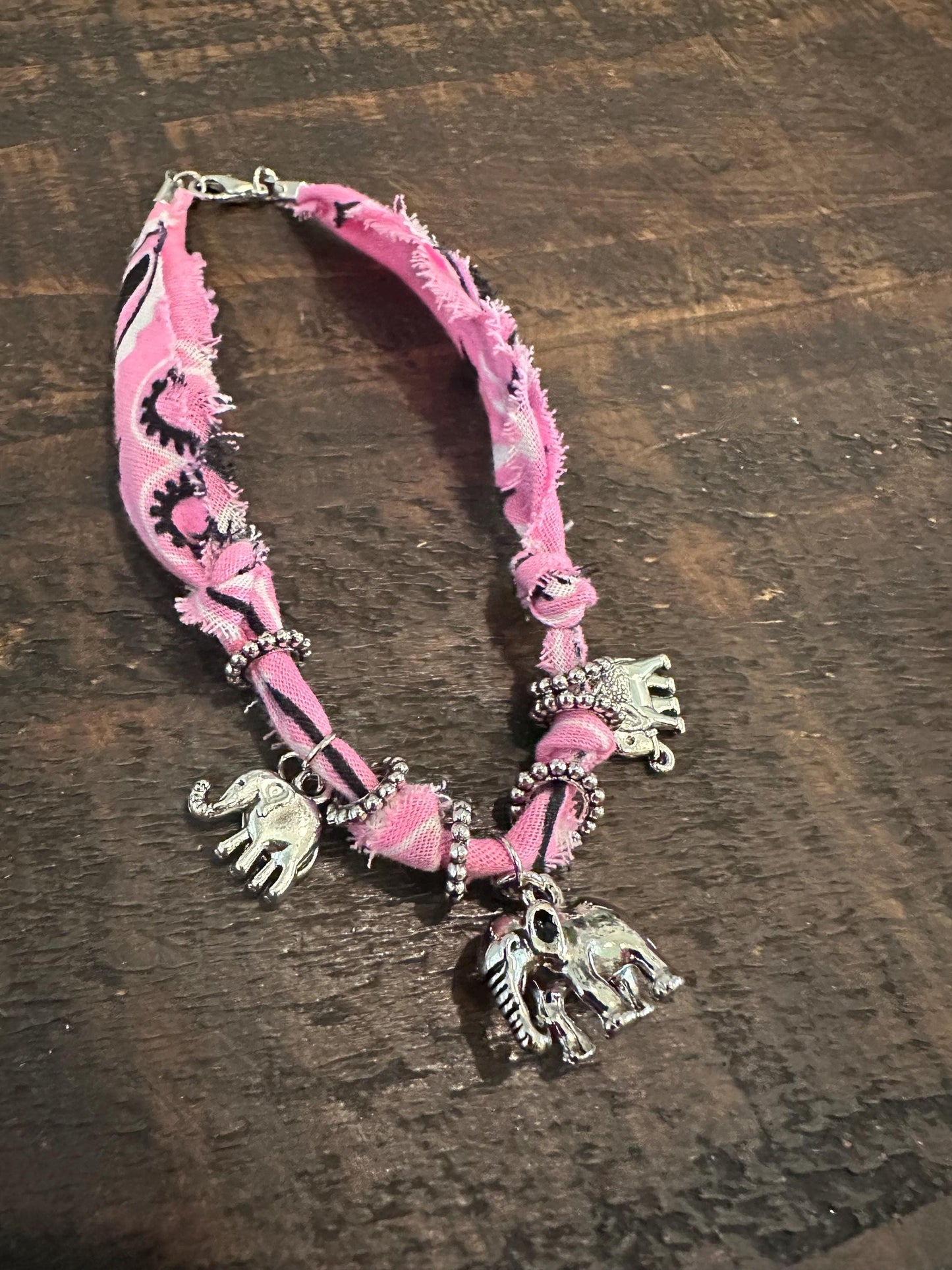 Pink Elephant Charm Bracelet