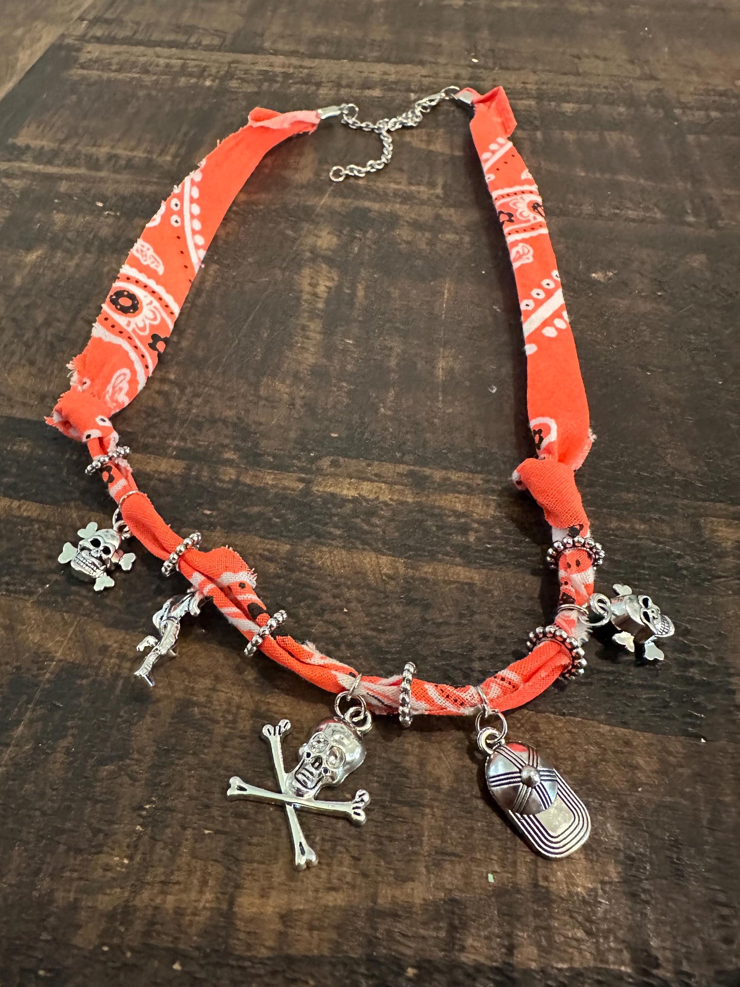 Pirate Football Baseball Charm Necklace