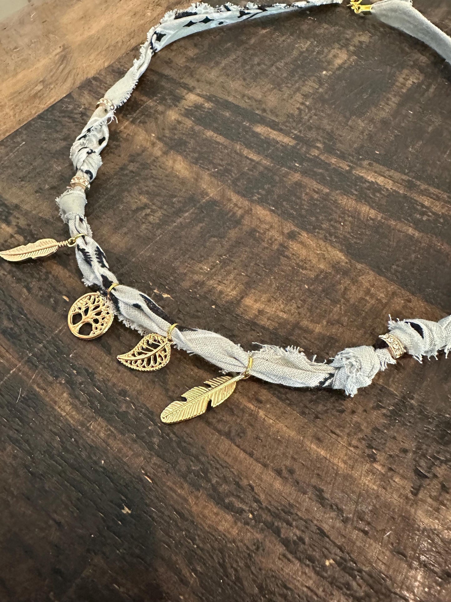 Gold Feather Charm Necklace