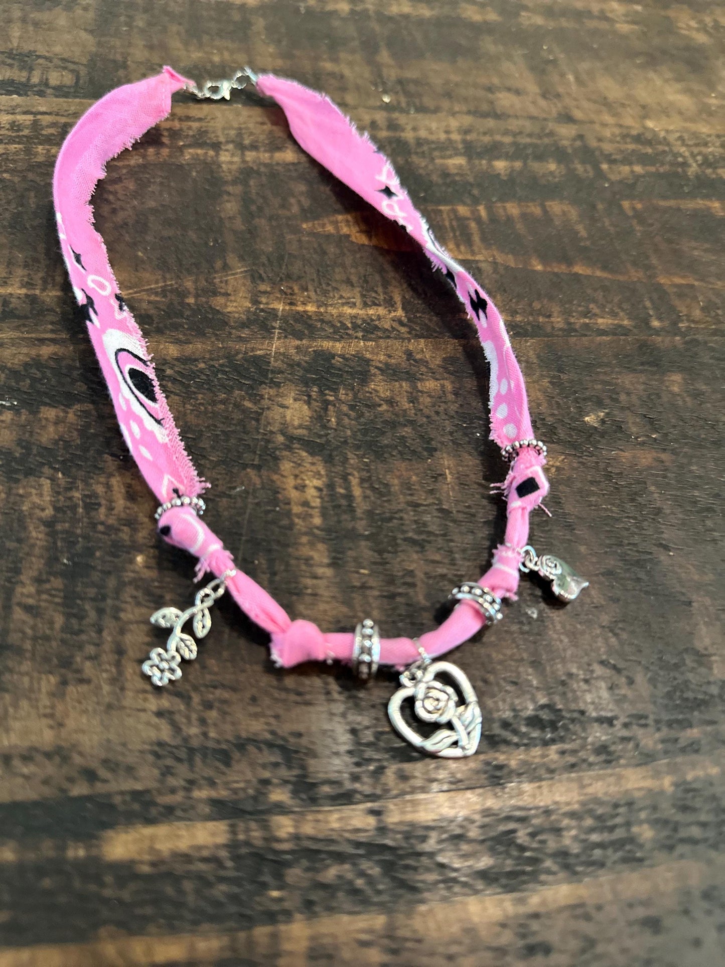 Rose Heart Charm Necklace