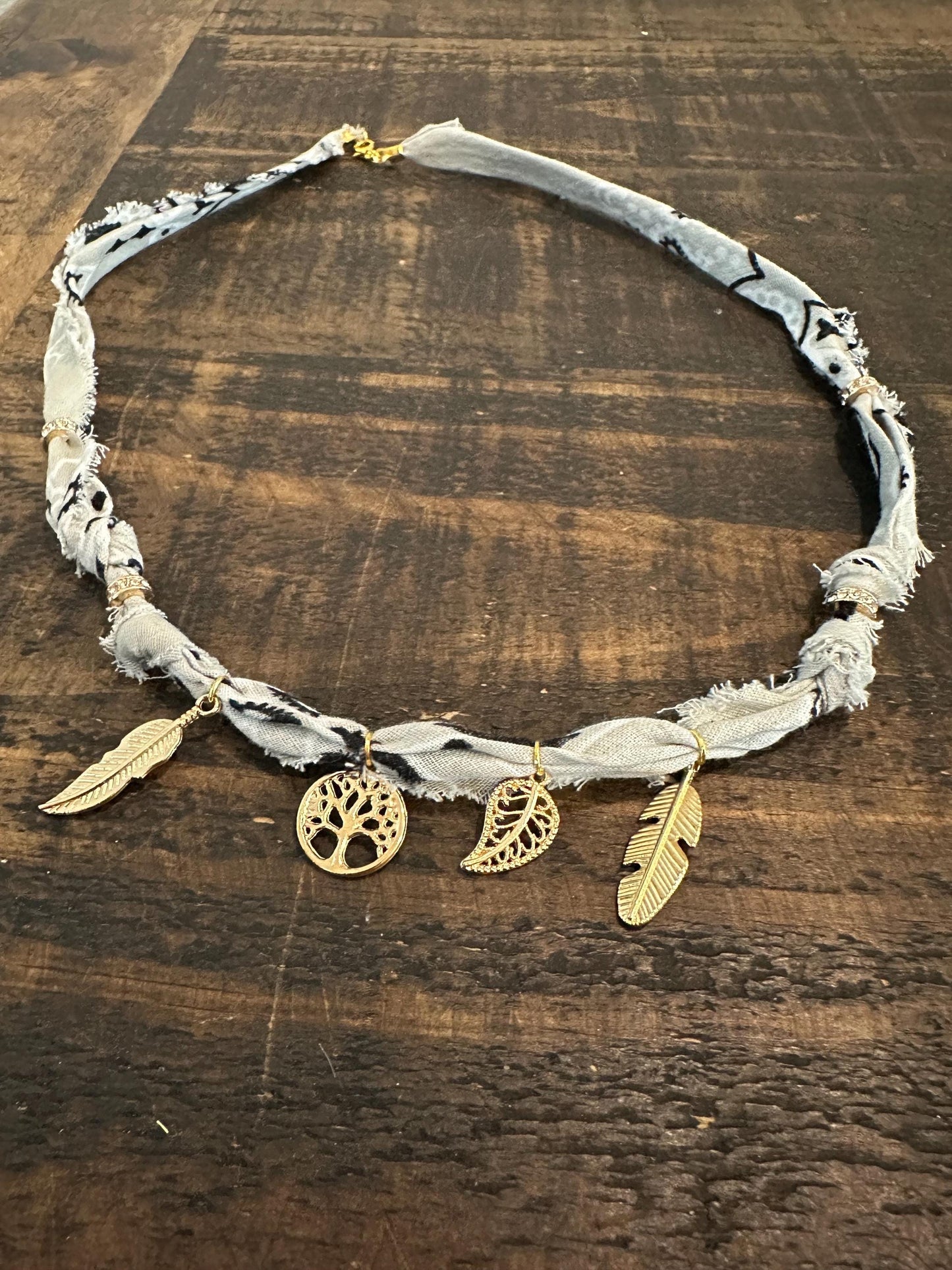 Gold Feather Charm Necklace