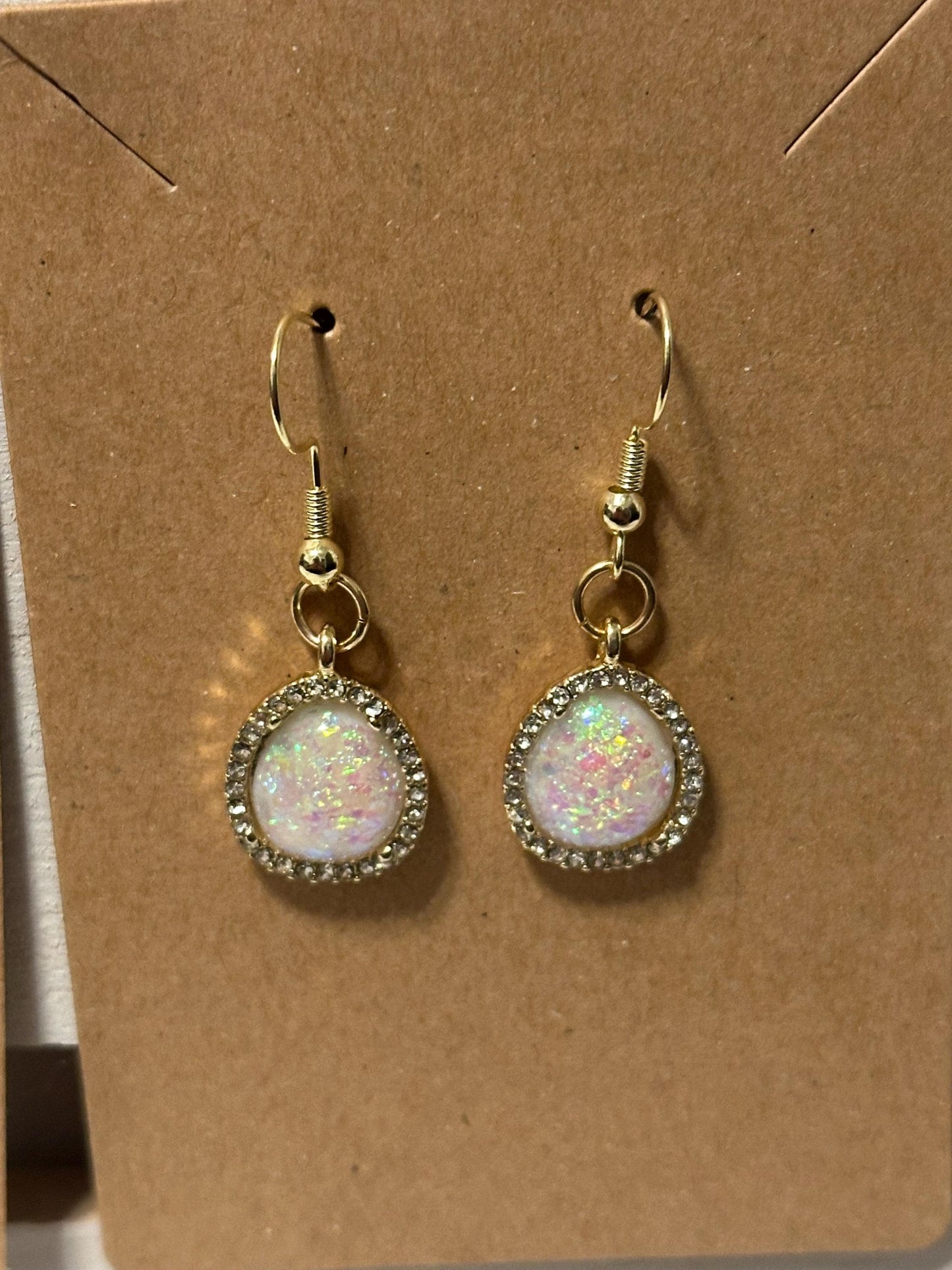 Gold Pearl Dangle Earrings