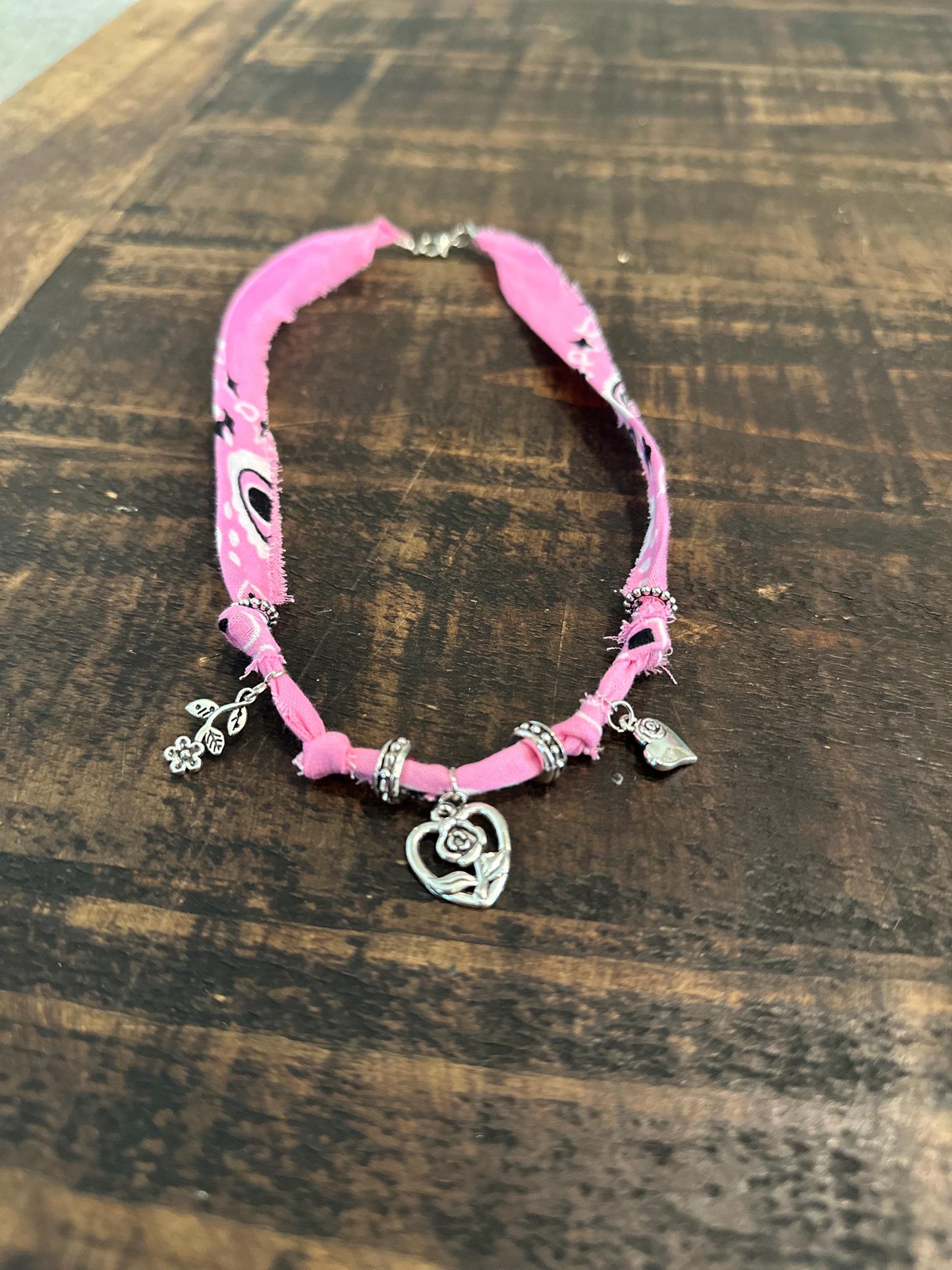 Rose Heart Charm Necklace