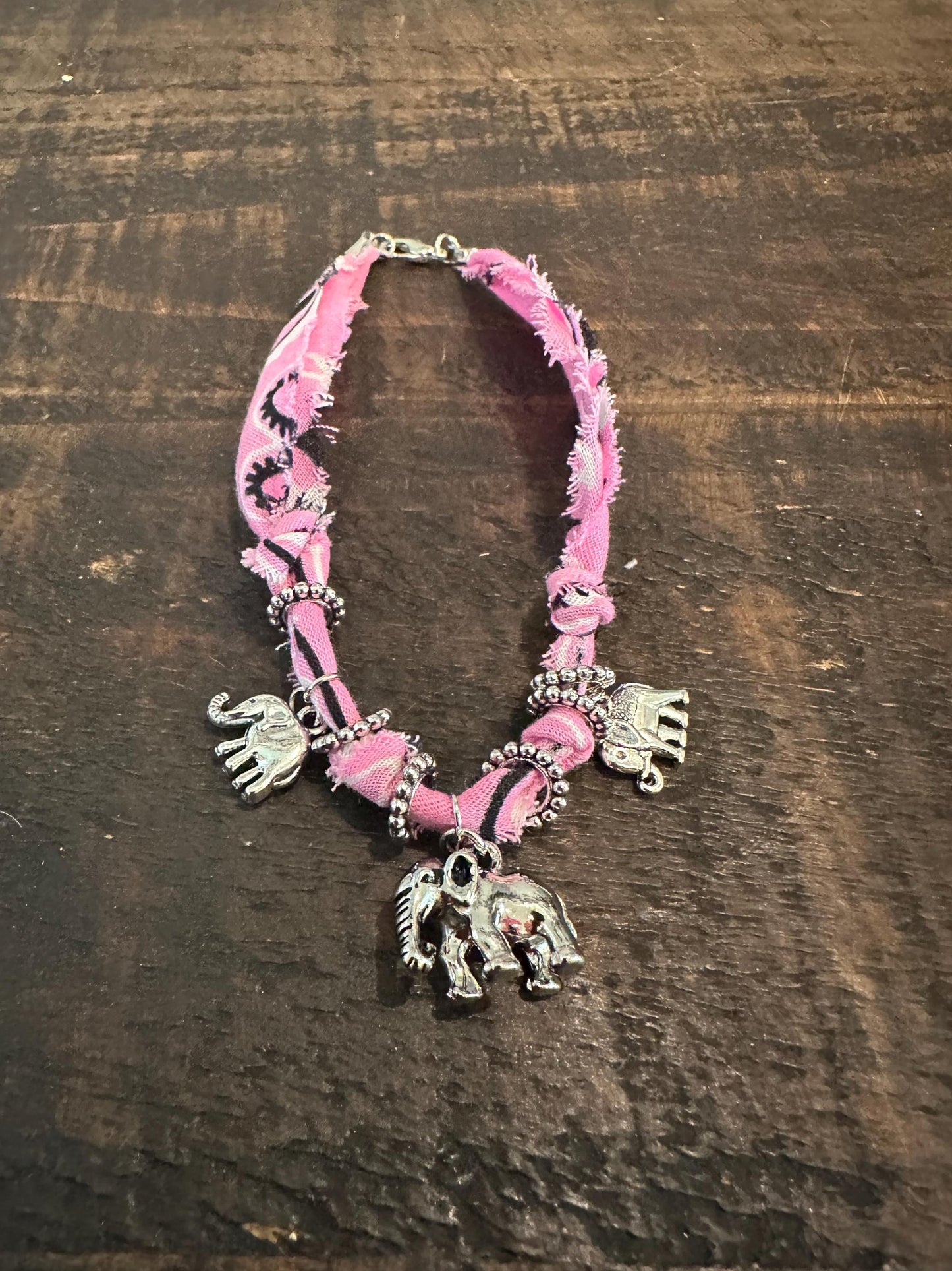 Pink Elephant Charm Bracelet