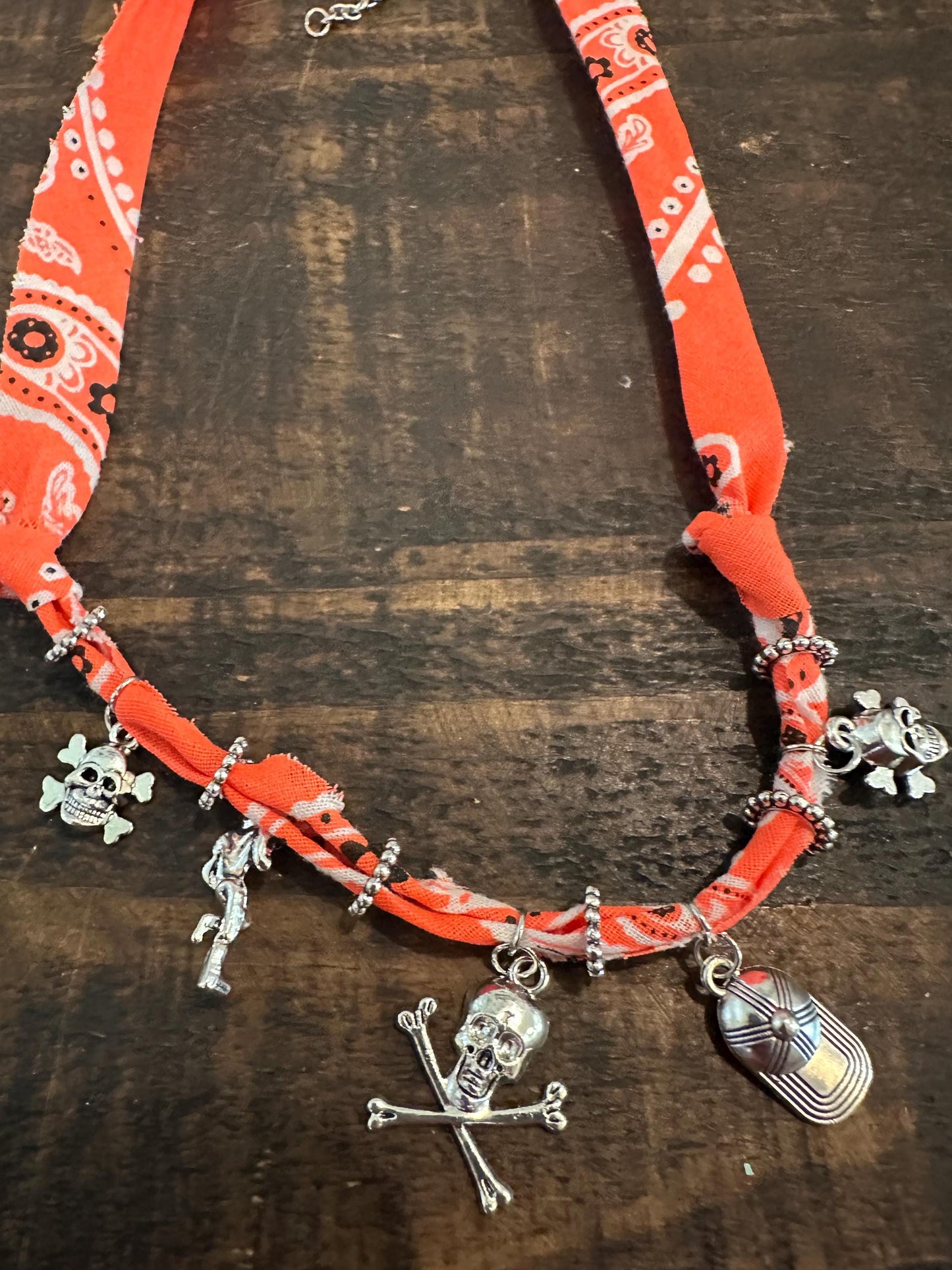Pirate Football Baseball Charm Necklace