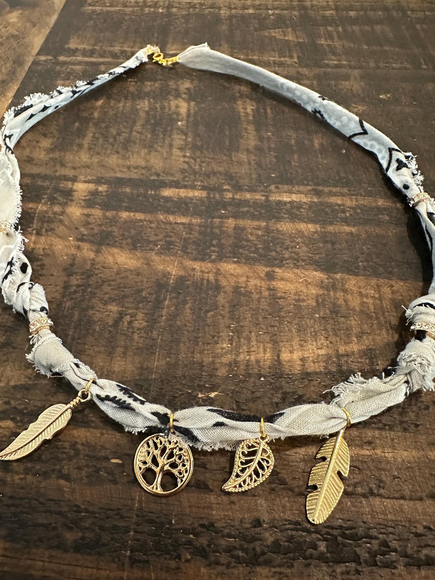 Gold Feather Charm Necklace
