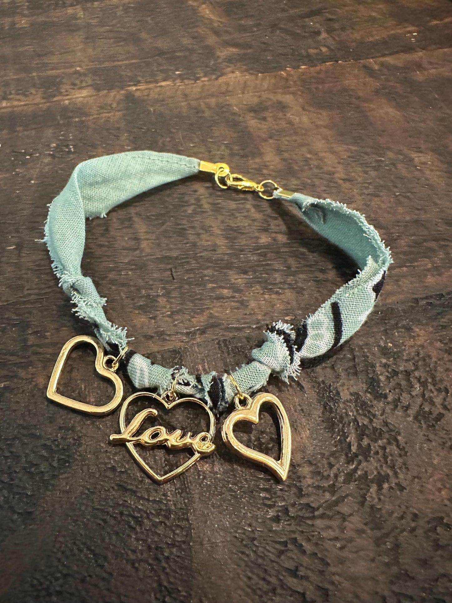 Gold Heart Charm Bracelet