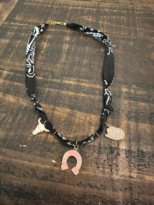 Pink Cowgirl Hat Charm Necklace