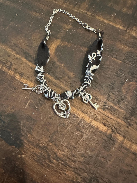 Rose Heart Charm Bracelet