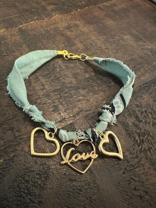 Gold Heart Charm Bracelet